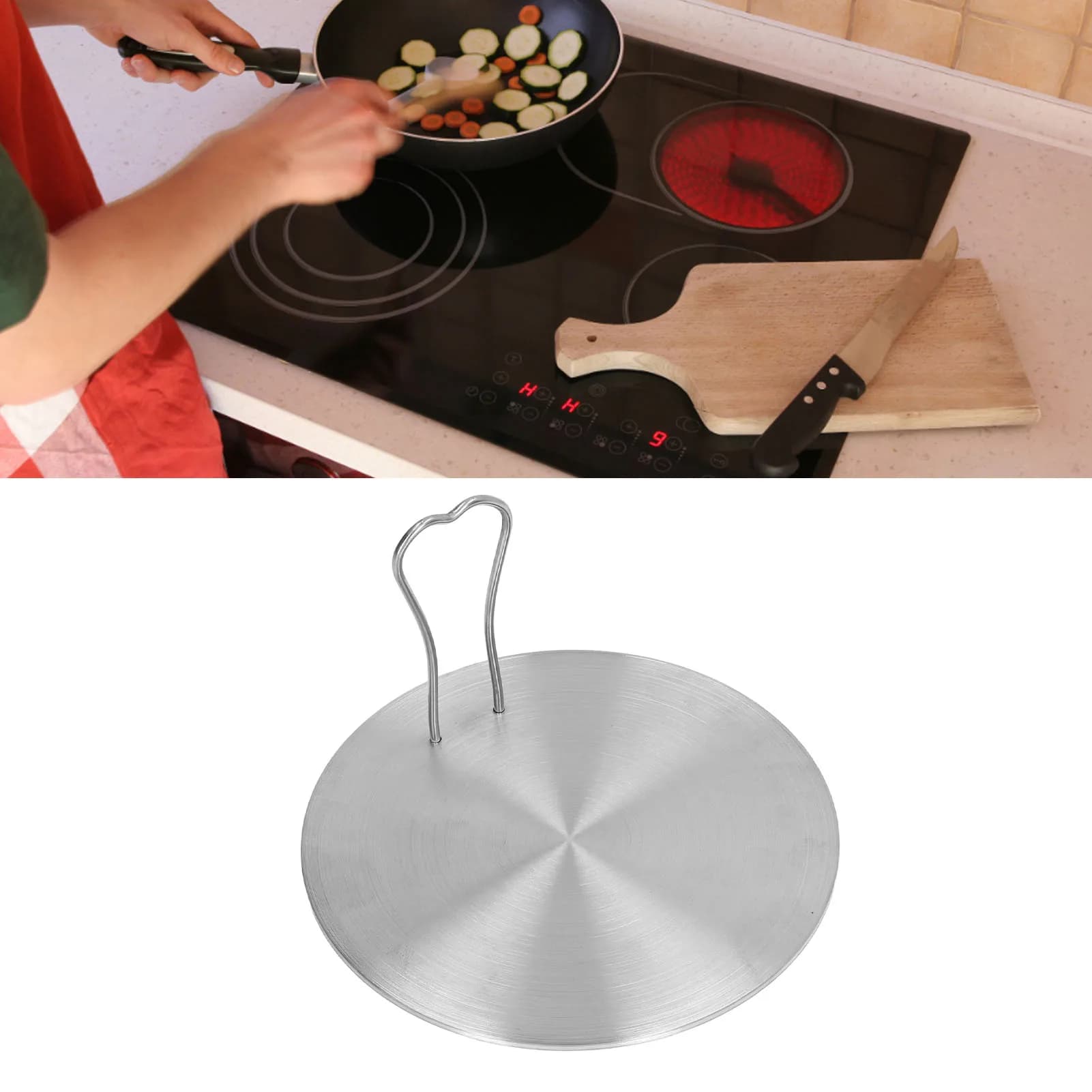 Plaque Diffuseur de Chaleur pour Cuisine Domestique, en Acier Inoxydable, Plaque à Induction, Cuisin