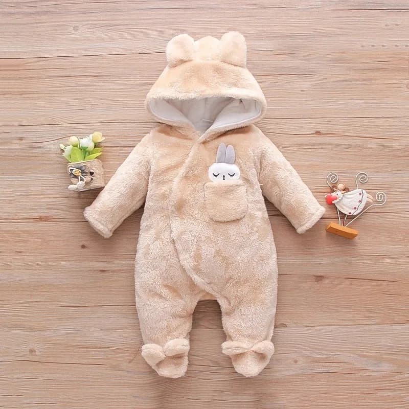 Vêtements d'escalade en peluche pour bébé de 0 à 2 ans, chauds et épais, en coton, avec chien et lap