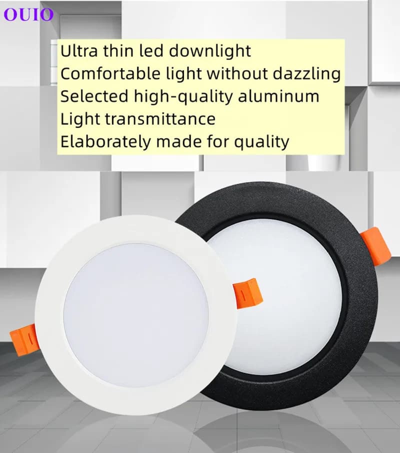Tricolor modifiable encastré Ultra-mince LED Downlight 110 V-240 V plafonnier chaud blanc neutre mag