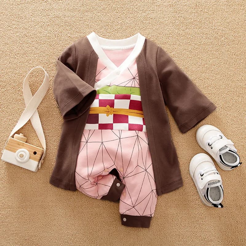 Body en coton à manches longues pour nouveau-né, Style Cape Anime, barboteuse mignonne pour enfants 