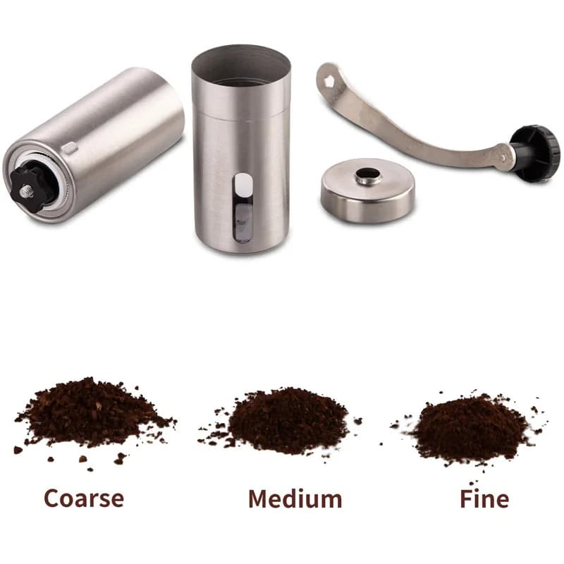 Moulin à café manuel en acier inoxydable, fraise conique manuelle, avec manivelle et 18 réglages rég