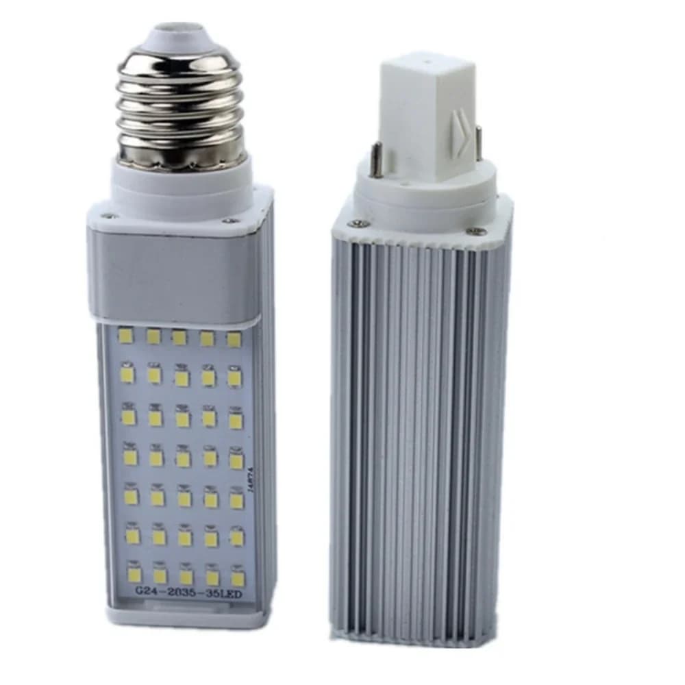Ampoule LED épis de maïs G24 2 broches, E27, couvercle transparent horizontal rotatif, prise 85-265V
