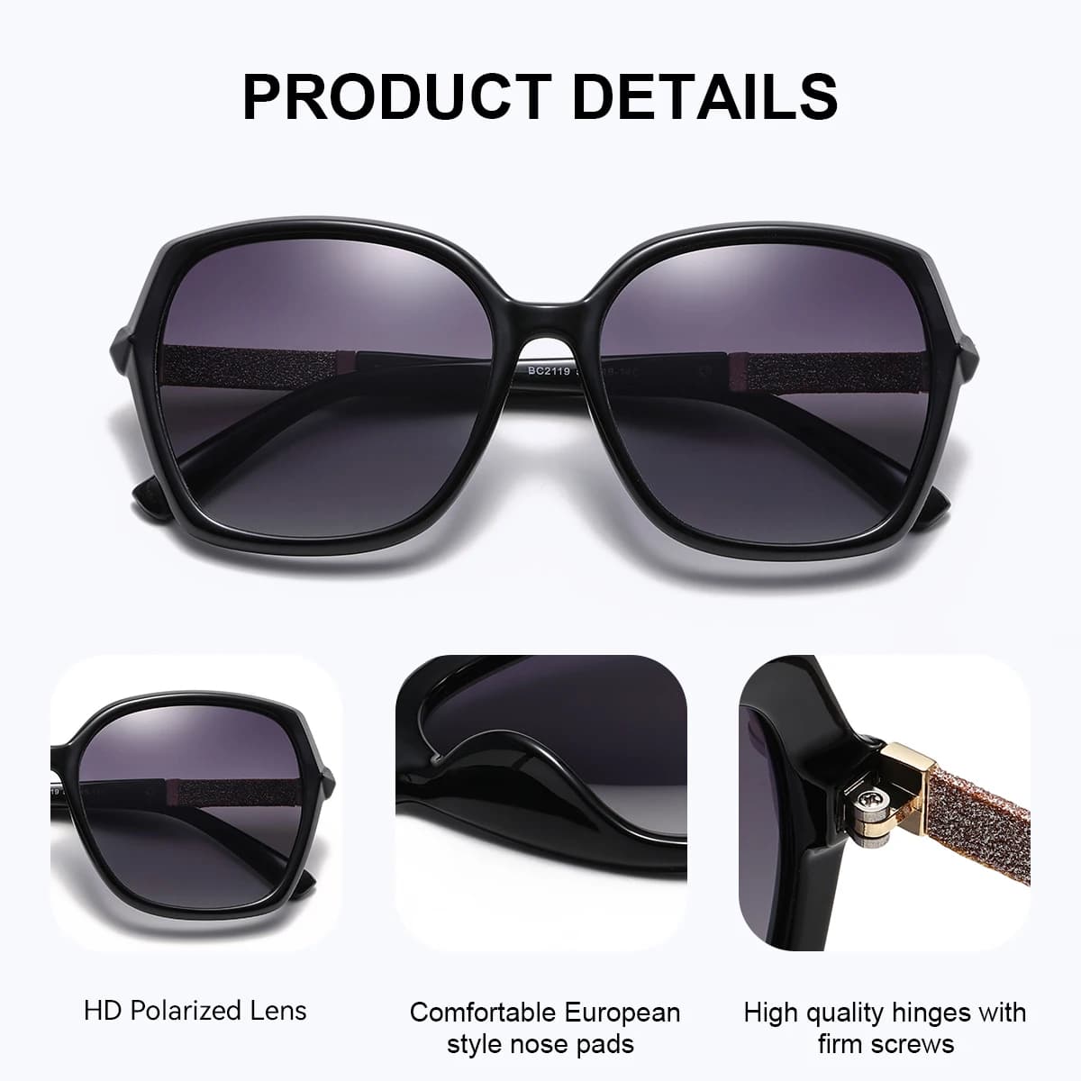 CATMONROE luxe polarisé femmes lunettes de soleil cadre papillon rose boîte-cadeau mode UV400 lunett
