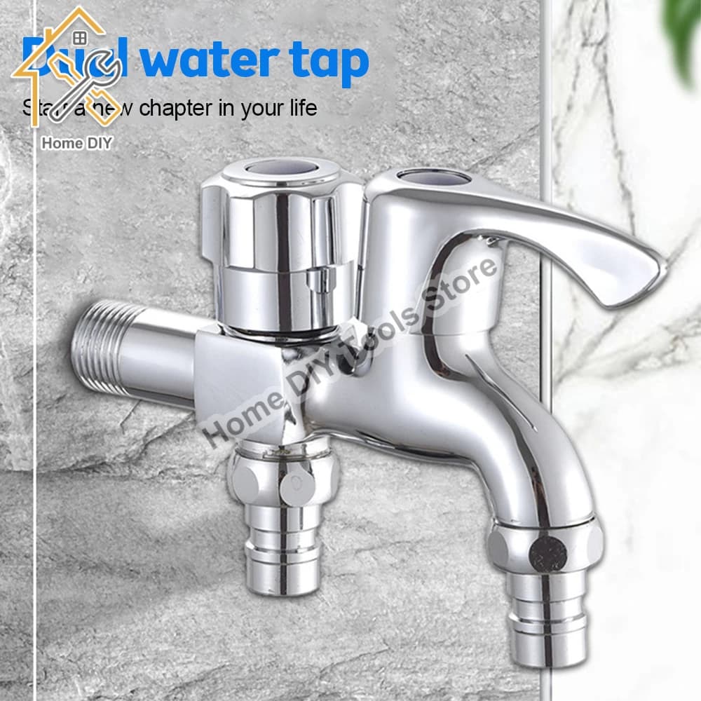 Robinet de jardin en laiton, robinet de lave-linge ￠ double sortie d'eau Robinet de piscine Robinet 