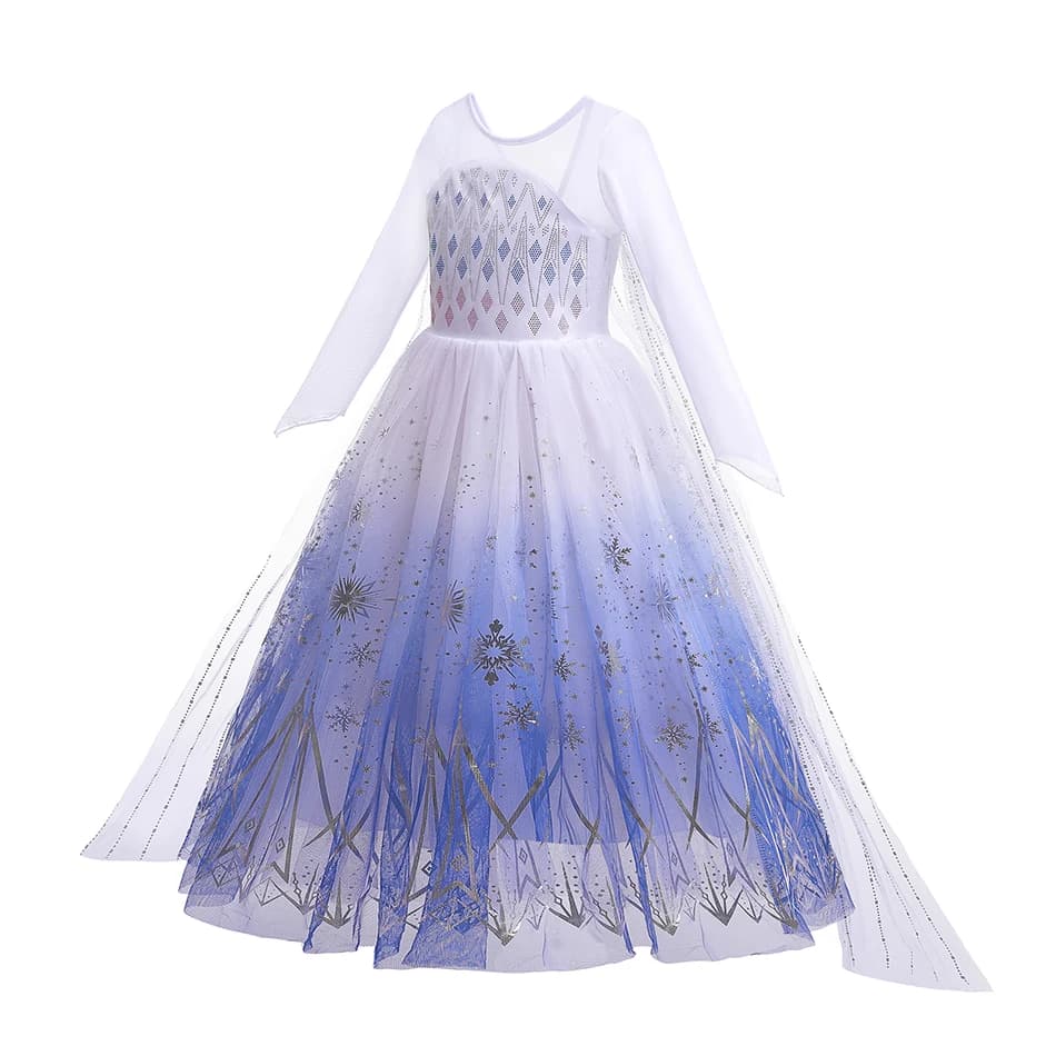 Costume de reine des neiges lumineux à LED pour enfants, Elsa, fête d'anniversaire, princesse de lux