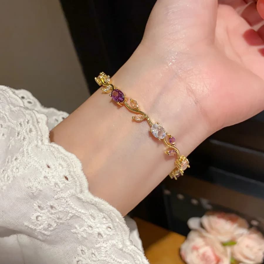 Bracelets de marque en zircone cubique pour femmes, bijoux de mariée, demoiselle d'honneur, cadeau p