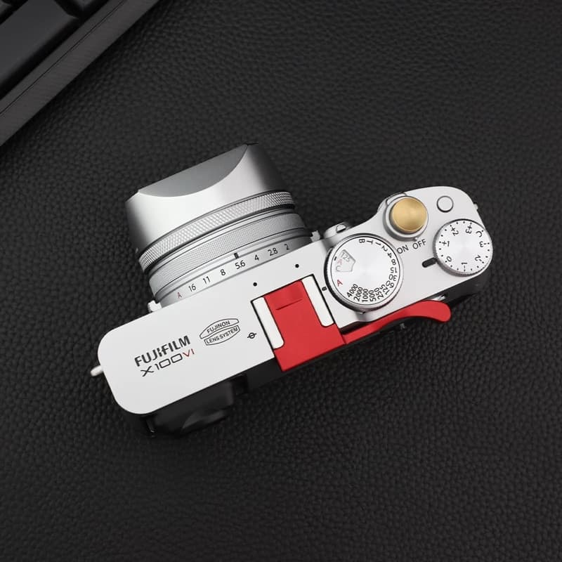 Haoge – pare-soleil carré en métal pour appareil photo Fujifilm Fuji X100VI X100V, argent avec annea