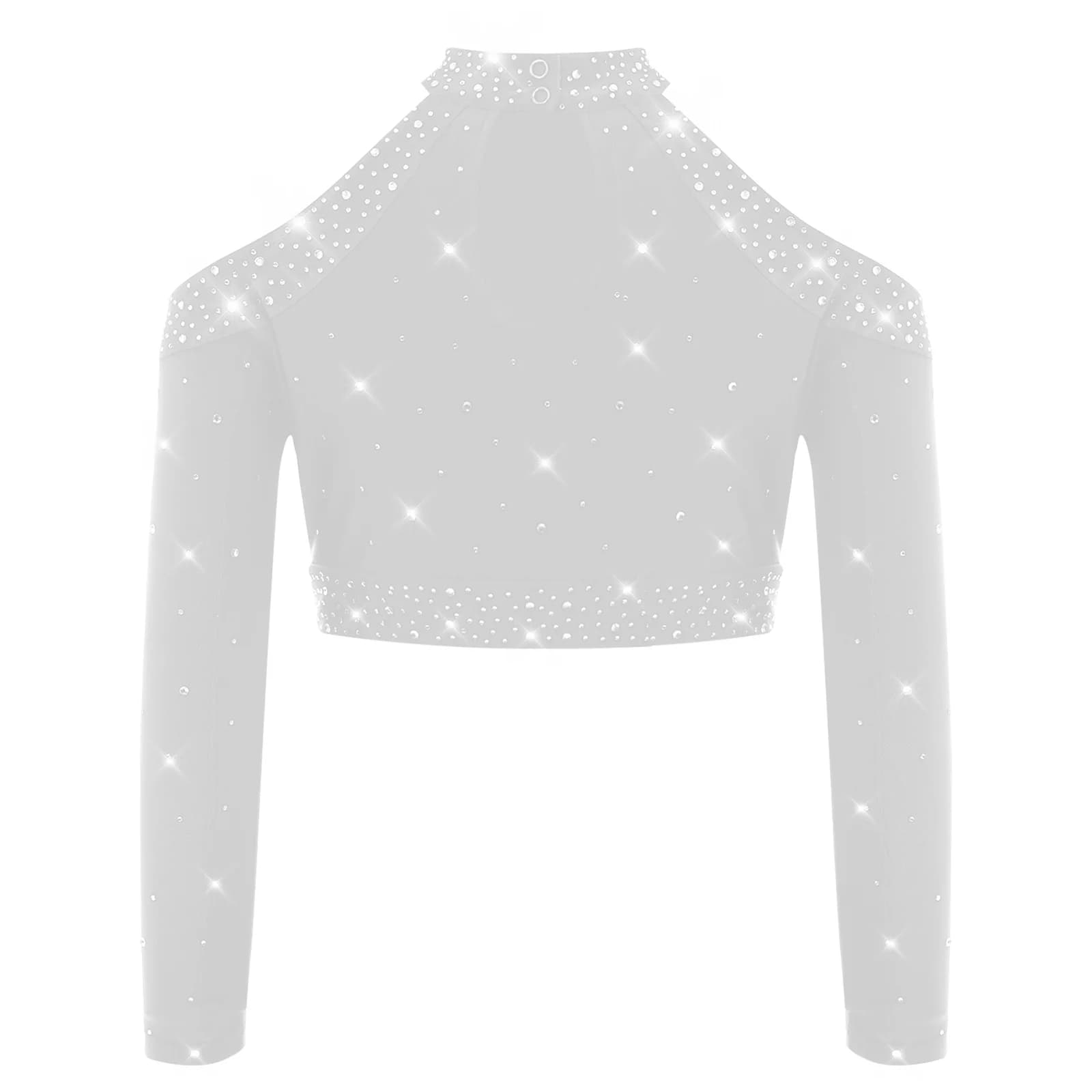 T-shirts pour enfants tendance, streetwear, hauts à paillettes brillantes, costumes de danse jazz et