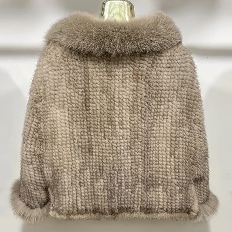 Nouveau Poncho en vraie fourrure de vison tricoté 100% naturel véritable fourrure de vison châle nat