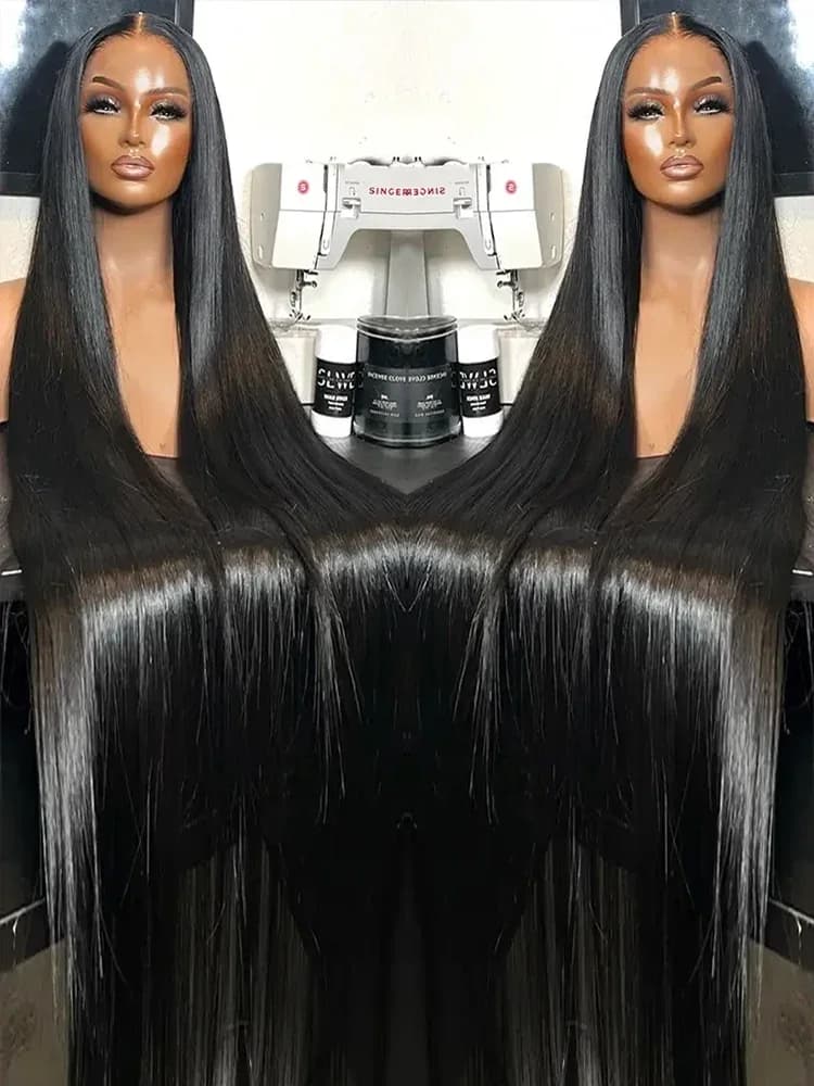 Perruque Lace Closure Wig sans colle naturelle, cheveux humains, pre-plucked, closure 7x5, 13x4, nai