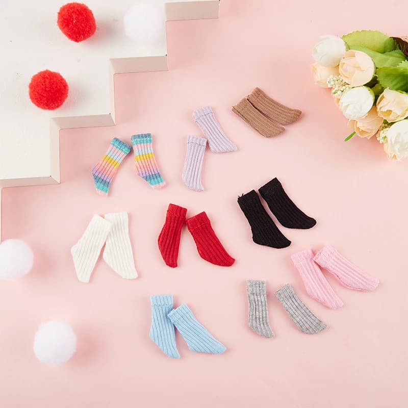 Chaussettes courtes de couleur bonbon pour poupées Barbies, accessoires vestisens, Blyth Azone, OB11