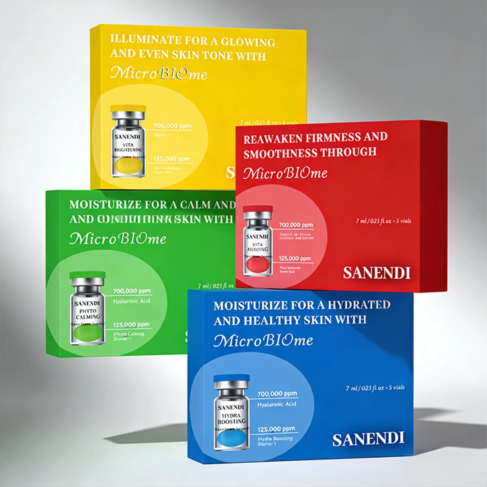 Ensemble de soins de la peau hydratant en profondeur Sanendi, sérum éclaircissant microbien actif, c