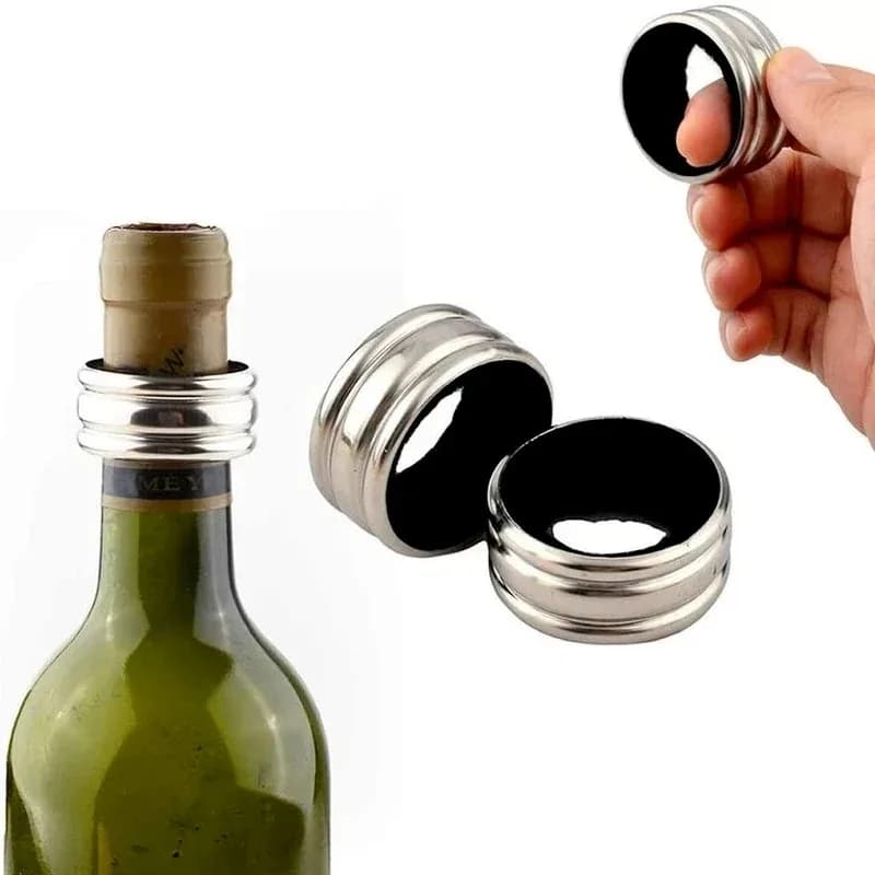 Colliers de bouteille de vin en acier inoxydable, anneau d'égouttement doublé de velours, Anti-débor