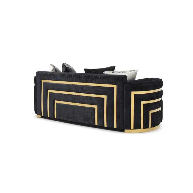 Canapé noir G00523A-S, design moderne, sièges de maison élégants et confortables, idéal pour les esp