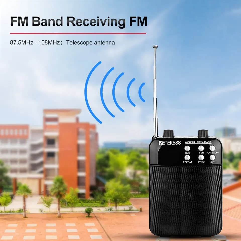 Retekess TR619 mégaphone Portable 3W enregistrement FM amplificateur vocal professeur Microphone hau
