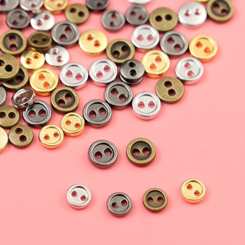 Boutons de poupée en métal, 20 pièces, pour vêtements de poupée, accessoires de couture, Mini bouton