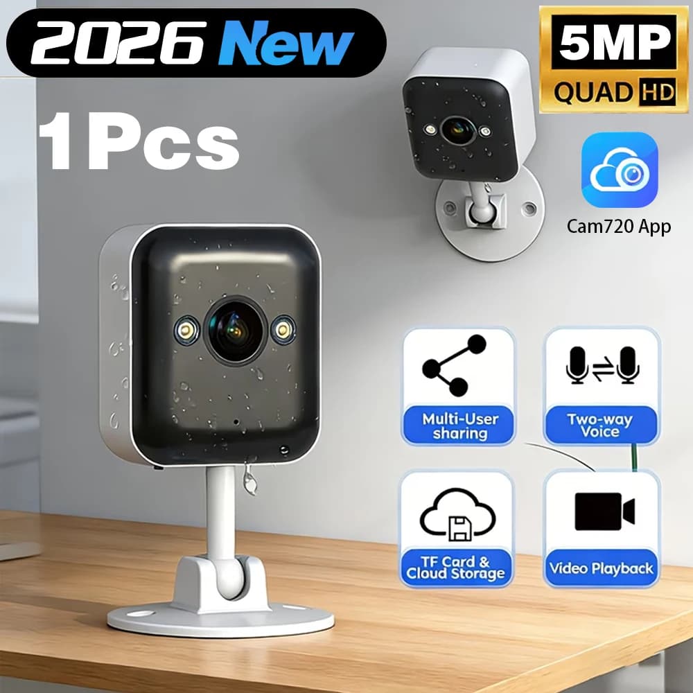 Caméra sans fil domestique Cam720 APP HD 5MP Mini 2.4G WiFi avec détection humaine, moniteur bébé, e