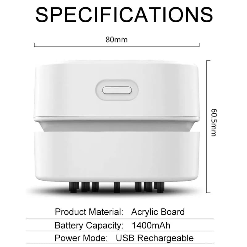 Mini aspirateur de bureau sans fil, balayeuse de poussière de table, économie d'énergie, aste par US