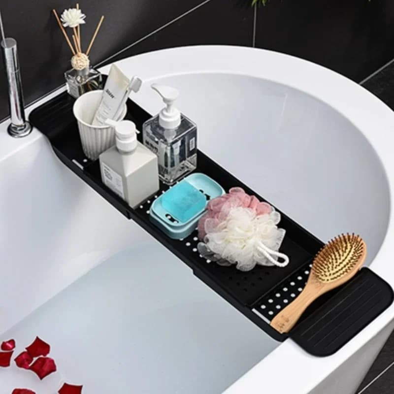 Support de rangement de baignoire rétractable multifonction, plateau de bain, étagère de rangement d