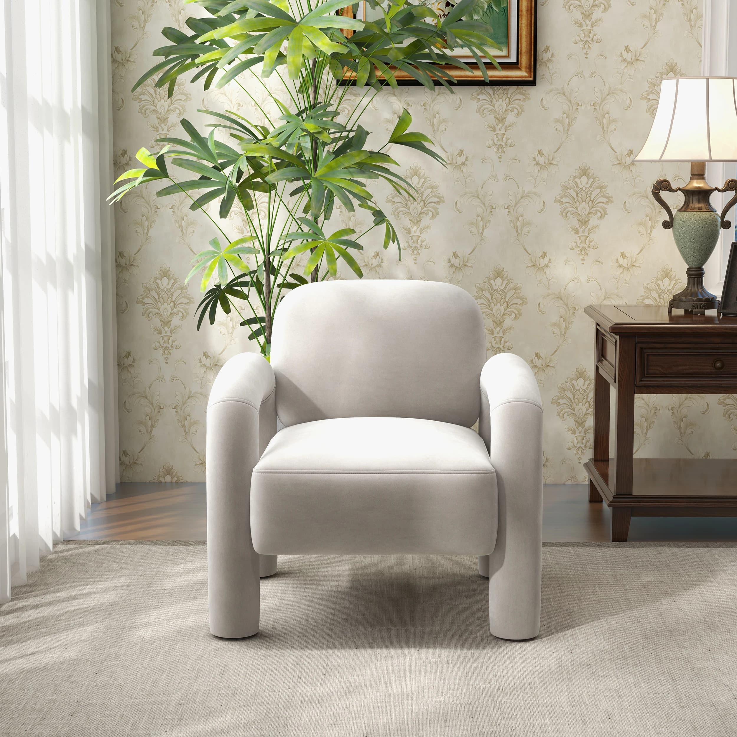 SEYNAR-Chaise d'Accent Moderne en Velours pour Salon, Milieu du Siècle