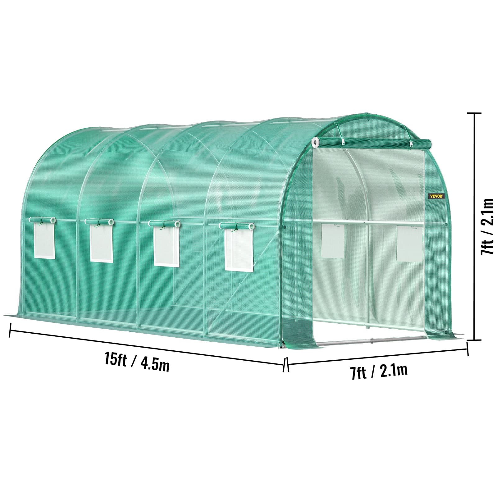 SucceBuy Cadre galvanisé pour serre tunnel de marche et couverture étanche 15x7x7/10x7x7/20x10x7/12x