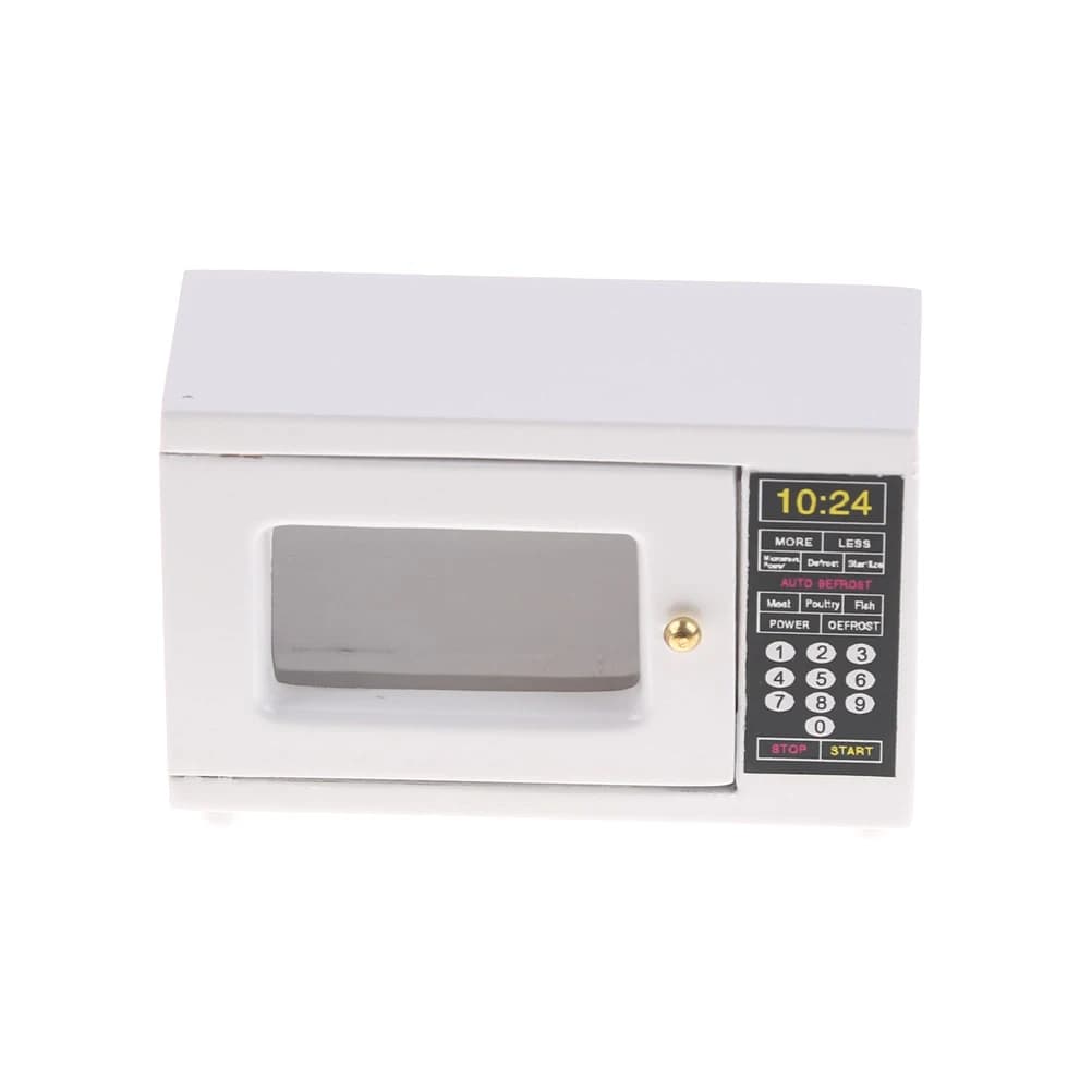 Four à micro-ondes l'inventaire en bois, meubles de maison de courses, micro-four, accessoires de cu