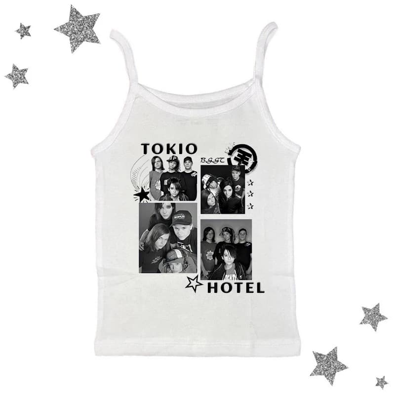 Y2k-Corset Goth Punk pour Bol, T-shirt Bébé Fibrprecious Y-Vintage Graphic Tokio Hotel, Streetwear M