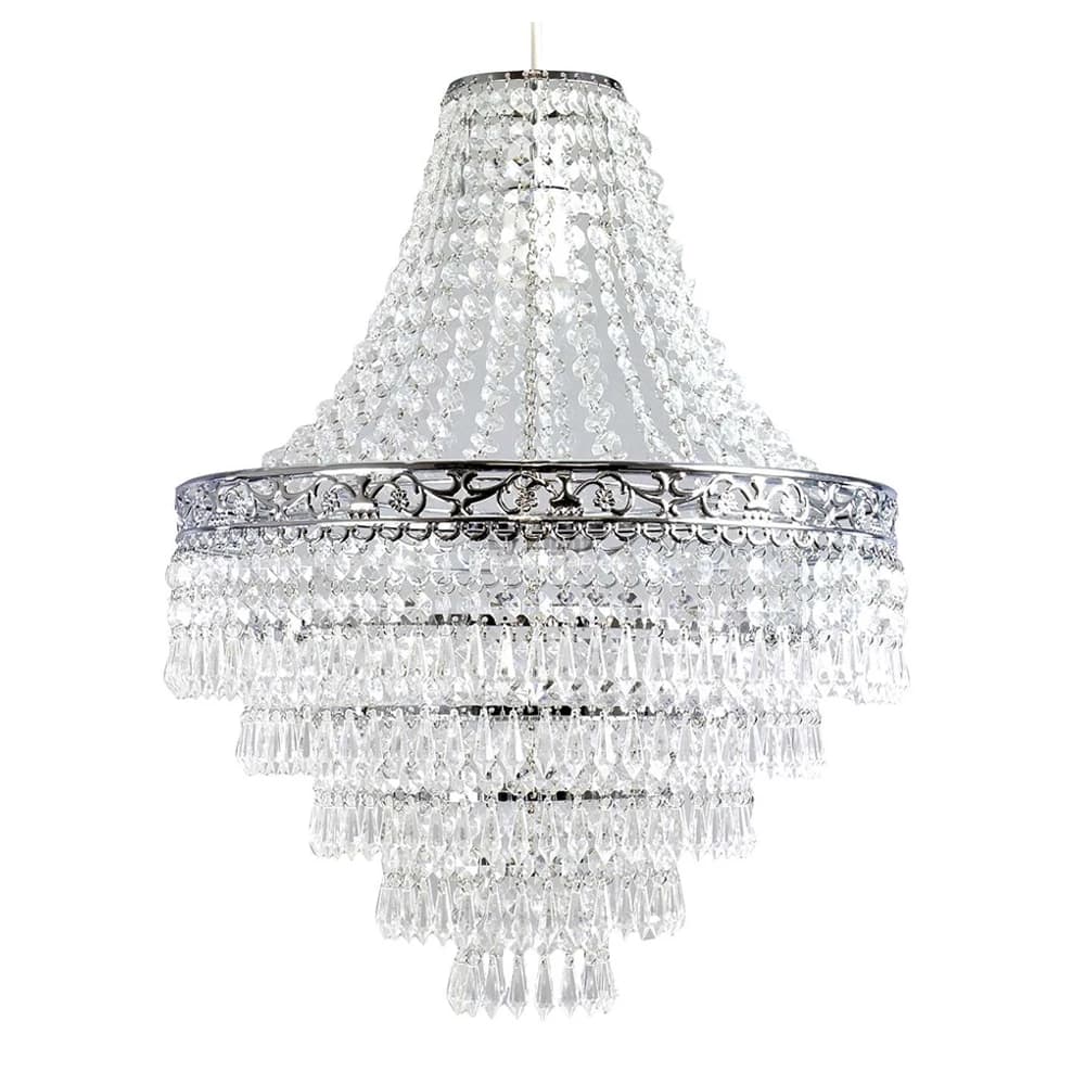 Blenheim 47 cm en plastique grand abat-jour de lustre en acrylique facile à installer pendentif gout