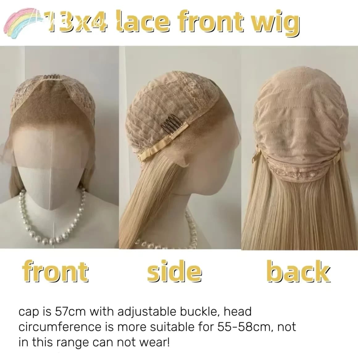 Ashely – perruque Lace Front Wig synthétique lisse et longue, blond platine, 26 pouces, 13x4, Fibers