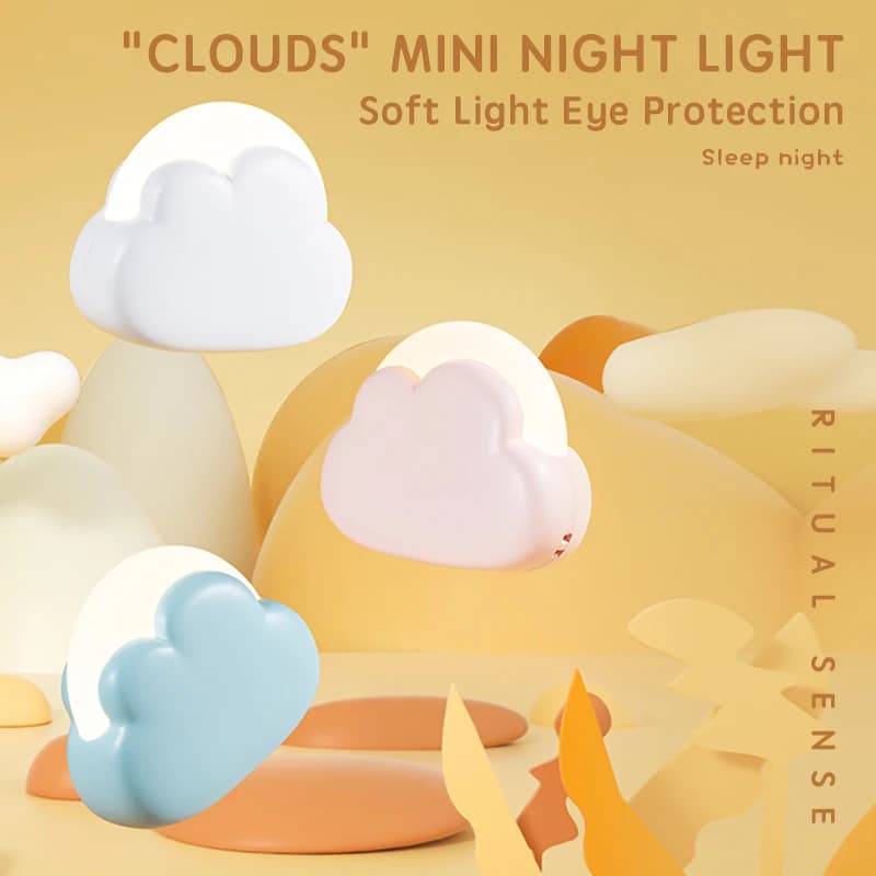 Nuage veilleuse Mini USB sans fil Adorable nuage forme LED veilleuse pour chambre bébé enfants cadea