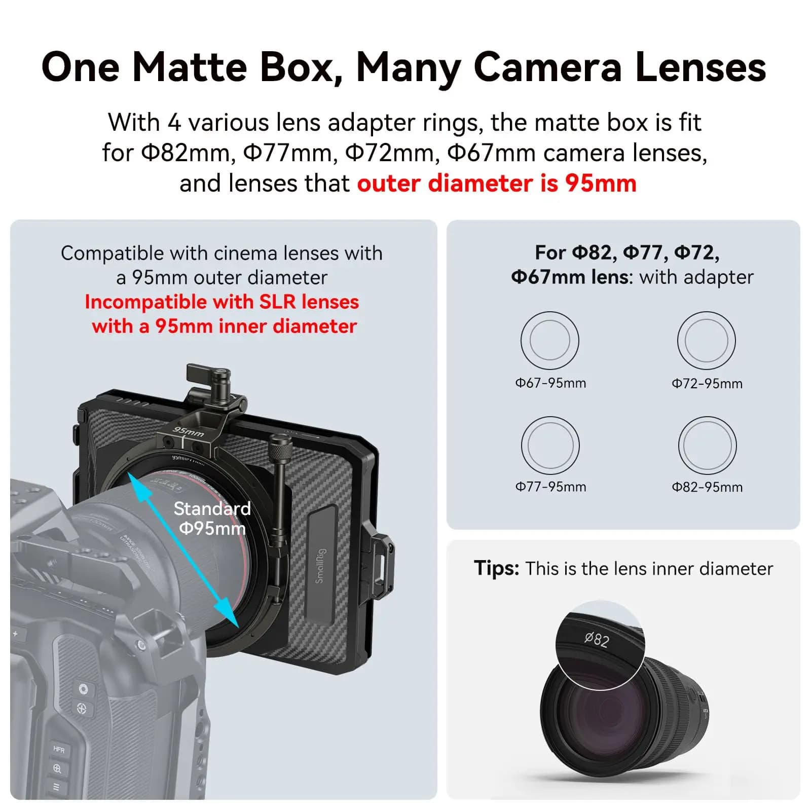 SmallRig-Mini appareil photo reflex numérique sans miroir, mise au point rapide, compatible avec obj