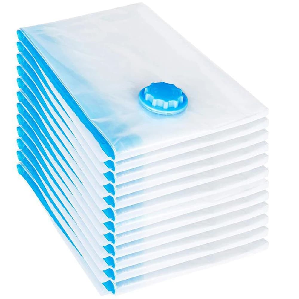 Sacs de rangement sous vide avec Valve, transparents, pliables, compressés, gain de place, sceau de 