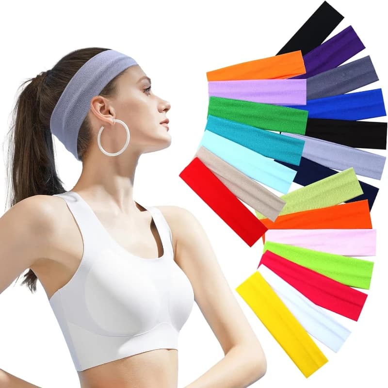 Bandeaux de sport élastiques couleur bonbon pour femmes, bandeaux extensibles, bandeaux anti-transpi