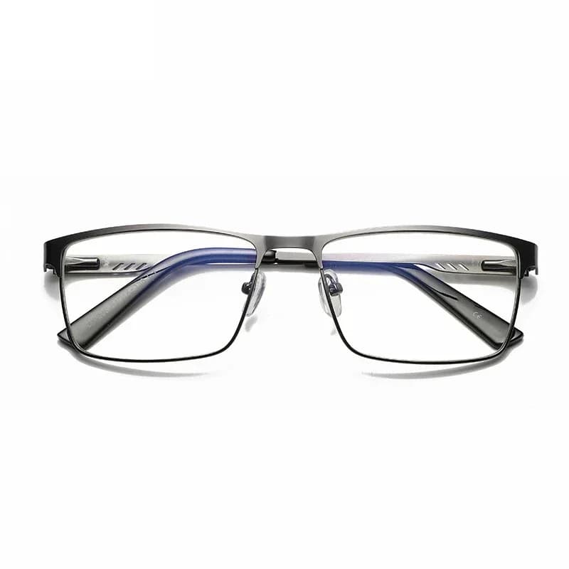 Lunettes de myopie à grande monture carrée en métal pour hommes, jambe de printemps, pour personnes 