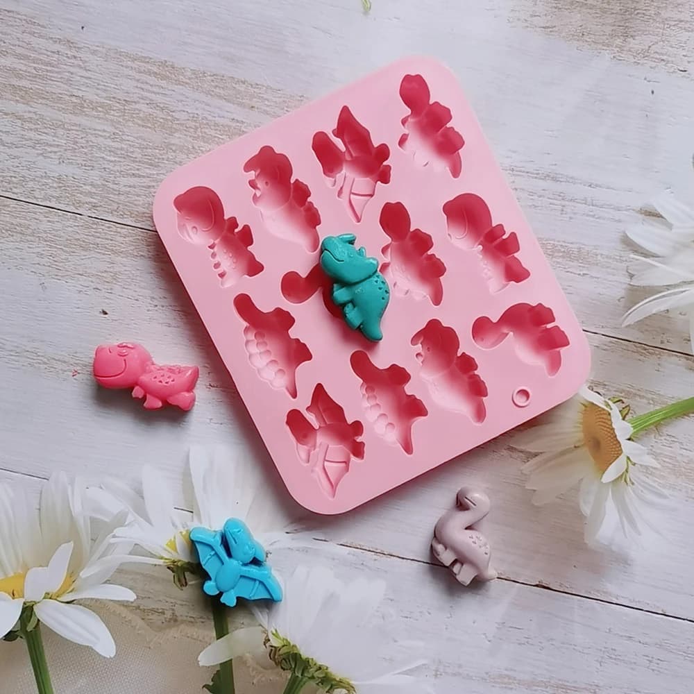 Moule 3D dinosaure en Silicone pour Fondant, chocolat, bonbons, Biscuit, gâteau, bougie, savon, arti