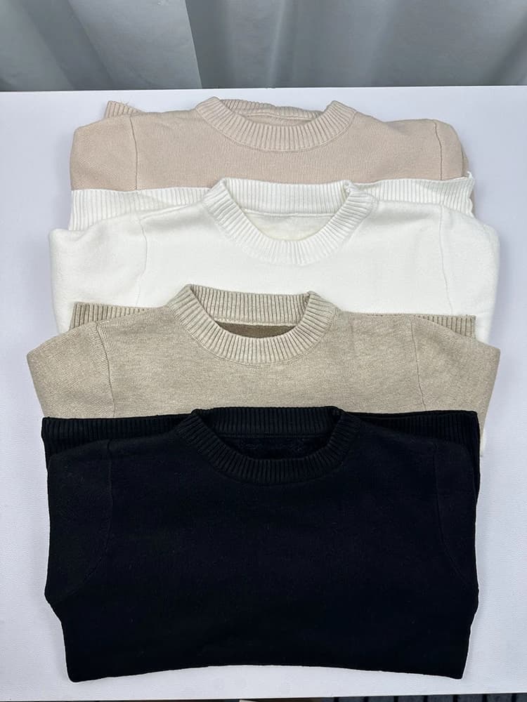 Pull épais en velours pour femme, col rond, Slim, chaud, manches longues, tricoté, décontracté, doub