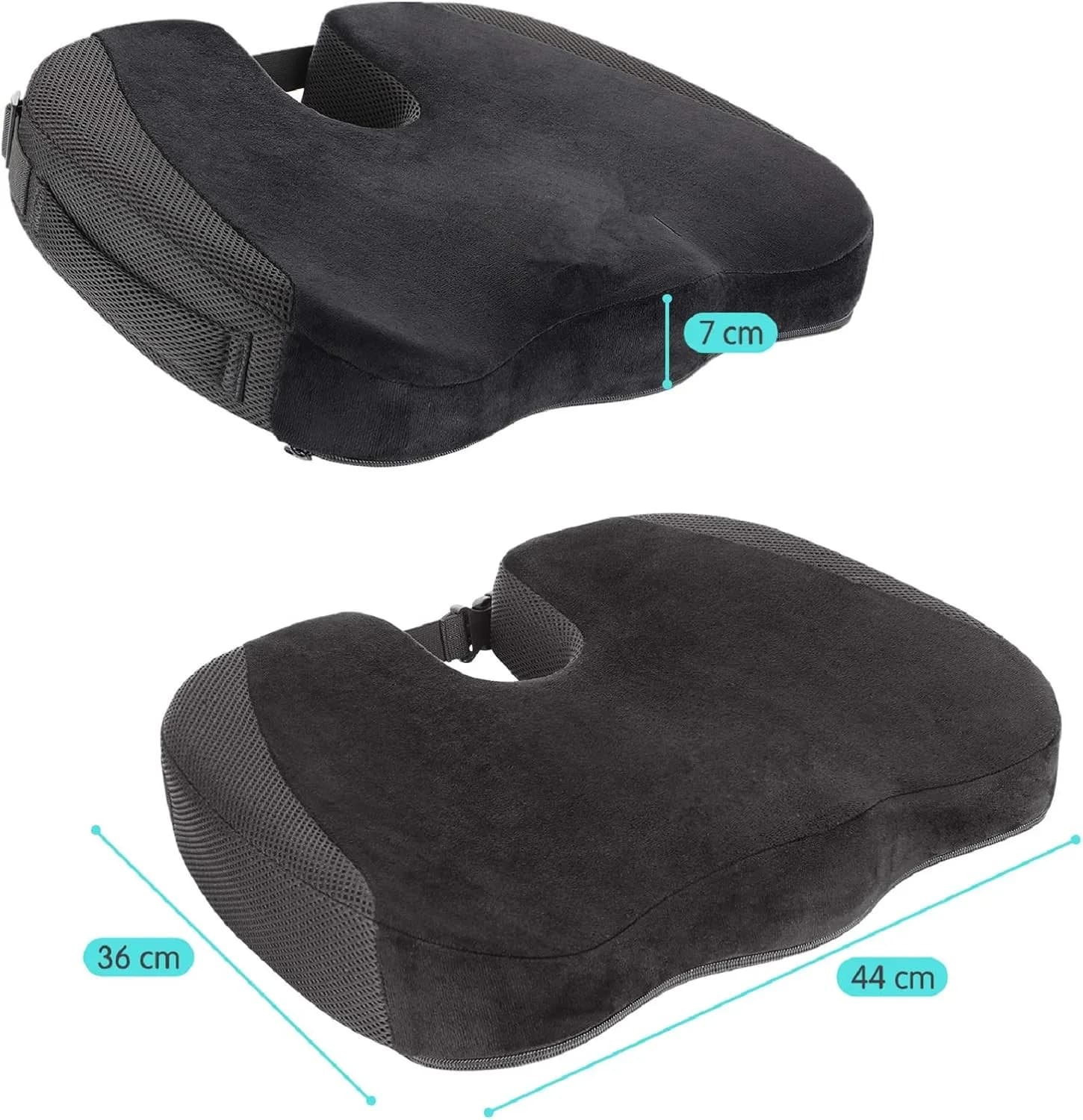 Coussin de siège en mousse à mémoire de forme pour CÔTÉ cyx, oreiller en forme de U pour chaise, cou