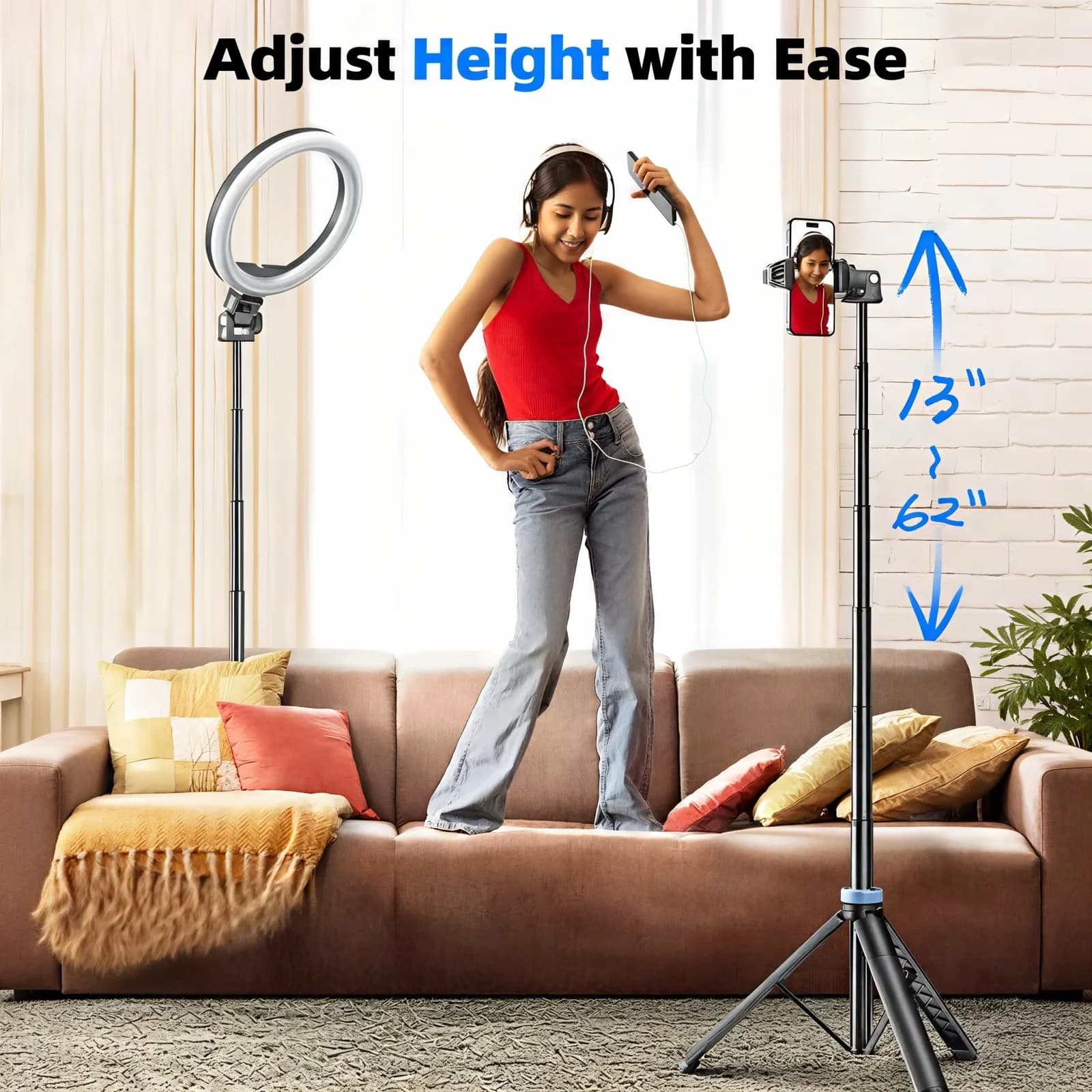 Trépied Bluetooth 3-en-1 avec télécommande pour iPhone Samsung GoPro DJI Insta360, support de vloggi
