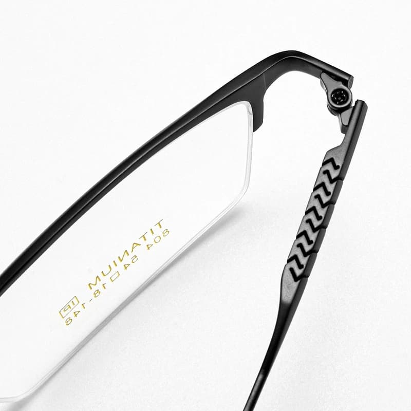 YIMARUILI-Lunettes optiques carrées ultra-légères pour hommes, demi-monture, titane pur, rétro, affa