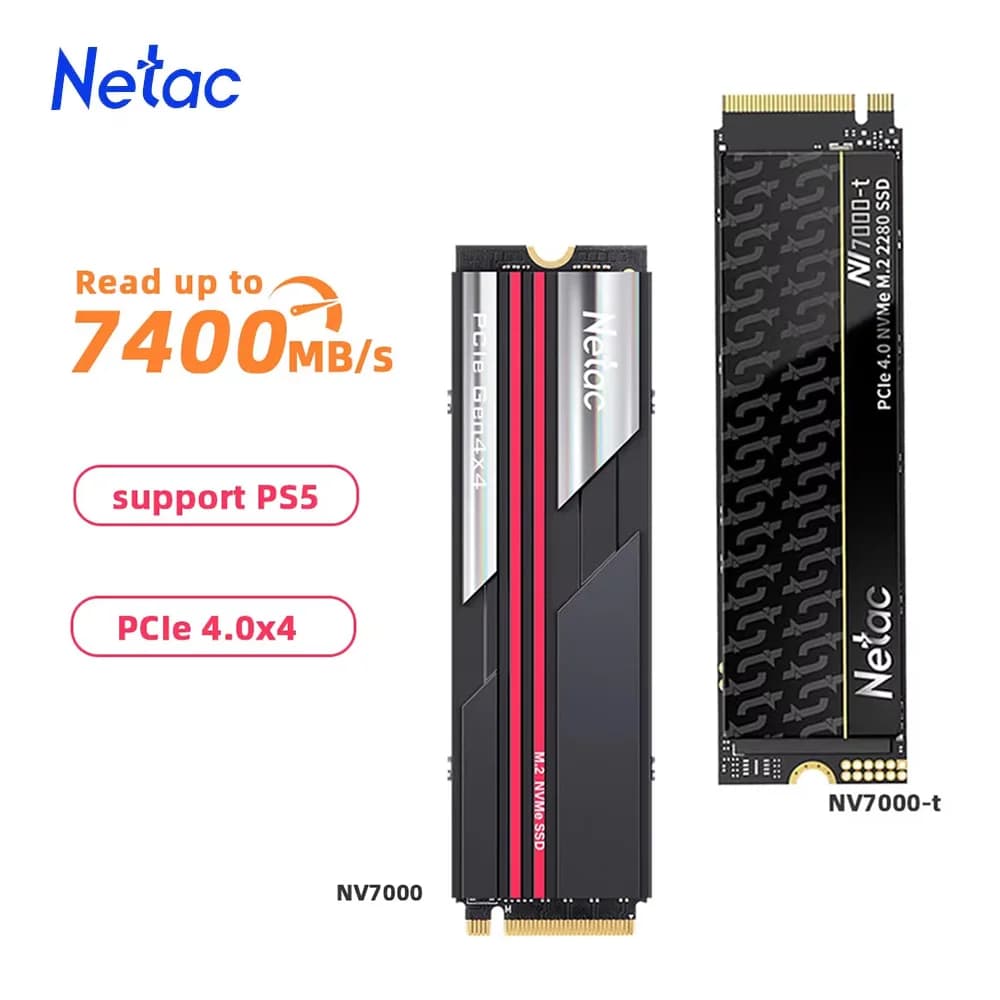 Netac 7400 mo/s SSD NVMe M2 2 to 1 to 512GB 4 to disque dur interne à semi-conducteurs M.2 PCIe 4.0x