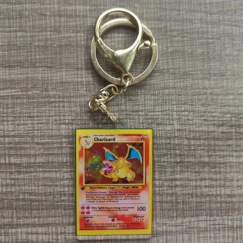 Pokemon Anime petite carte porte-clés Charizard porte-clés Blastoise Venusaur Mewtwo bricolage acryl