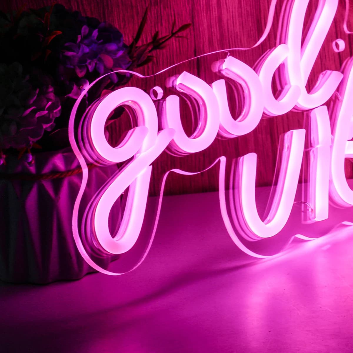 Chi-buy LED néon bonnes vibrations USB alimenté enseignes au néon veilleuse 3D mur Art & salle de je