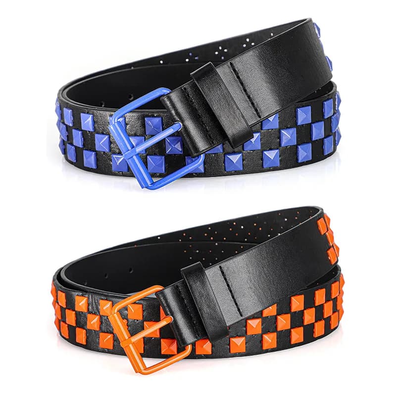 1Pc à la mode unisexe Rivet ceinture Punk HipHop Rock Y2K Style Dopamine couleur beau rue décontract