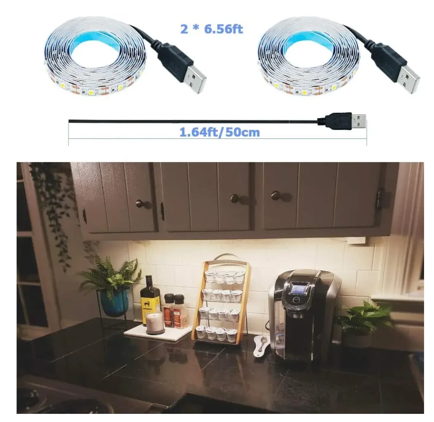 Bande lumineuse LED USB 2835, 5V DC, 1- 5m, lumière blanche chaude, éclairage de fond de télévision,