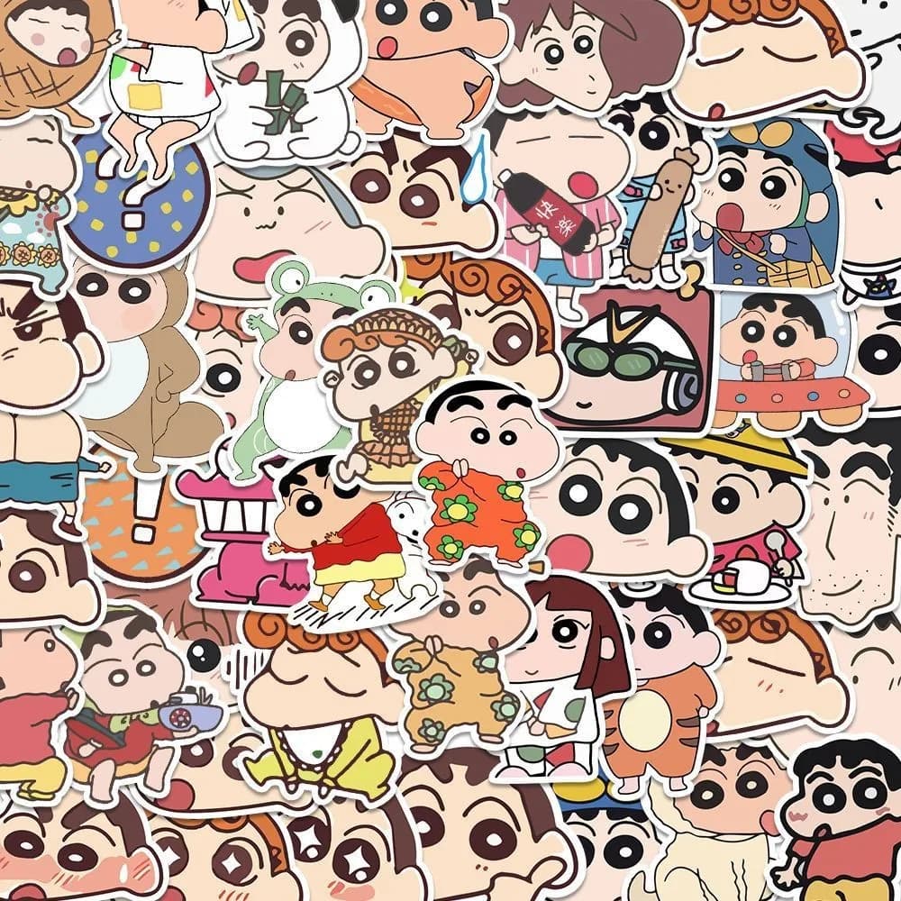 100 pièces dessin animé Crayon Shin Chan autocollants Kawaii décalcomanies enfants jouets pour voitu