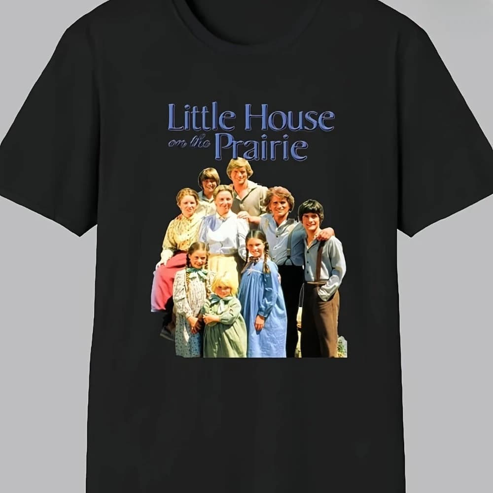 T-shirt unisexe de la série télévisée vintage Little House on Plum Ridge, design de maison emblémati