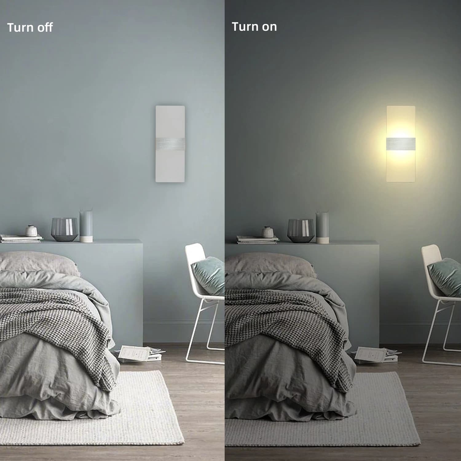 Applique murale minimaliste moderne, applique murale LED intérieure, fil dur en aluminium acrylique,