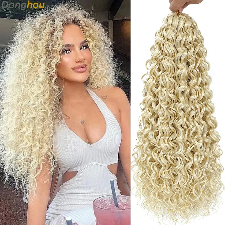 1-8 paquets de tresses au Crochet 14 18 pouces Gogo Curl Extensions de cheveux bouclés vague d'océan