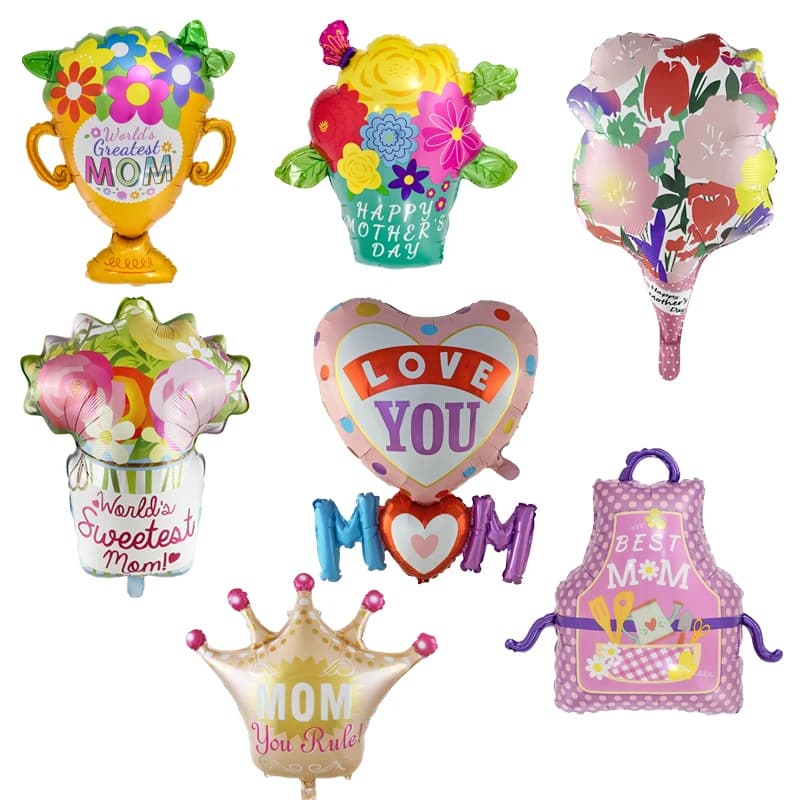 Ballons décoratifs pour la fête des mères, je t'aime, bonne fête des mères, ballons en Film d'alumin