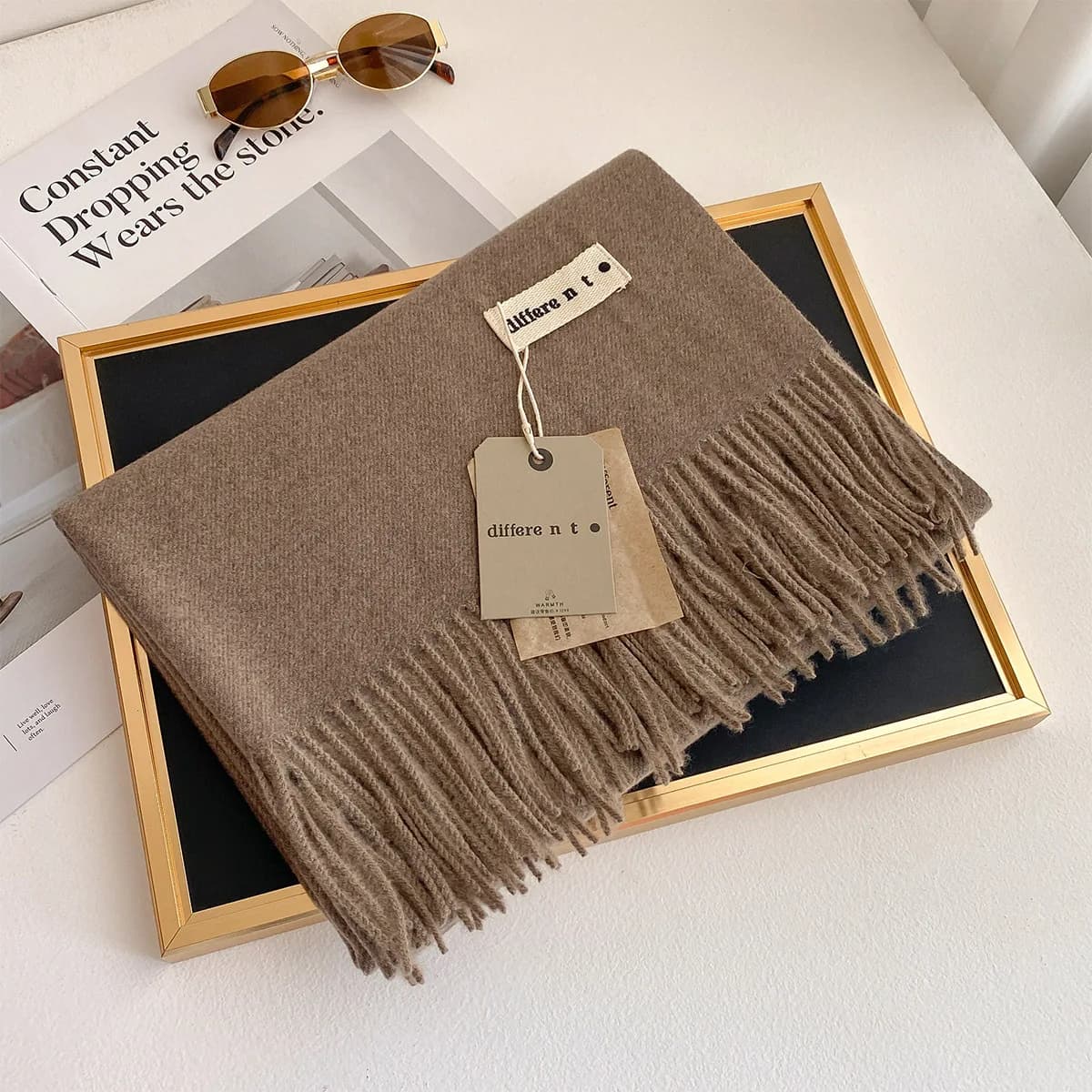 45 couleurs solide hiver écharpe pour femmes épais chaud cachemire châle en plein air luxe Pashmina 